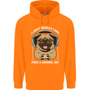 Love Pugs and Gaming Gamer Childrens Kids Hoodie Orange
