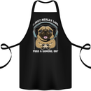 Love Pugs and Gaming Gamer Cotton Apron 100% Organic Black