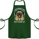 Love Pugs and Gaming Gamer Cotton Apron 100% Organic Forest Green