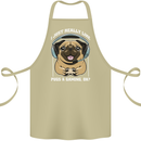 Love Pugs and Gaming Gamer Cotton Apron 100% Organic Khaki