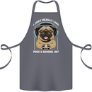 Love Pugs and Gaming Gamer Cotton Apron 100% Organic Steel