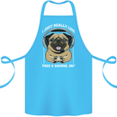 Love Pugs and Gaming Gamer Cotton Apron 100% Organic Turquoise