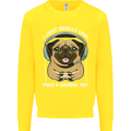 Love Pugs and Gaming Gamer Kids Sweatshirt Jumper Yellow