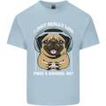 Love Pugs and Gaming Gamer Kids T-Shirt Childrens Light Blue