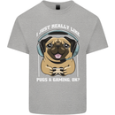 Love Pugs and Gaming Gamer Kids T-Shirt Childrens Sports Grey