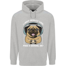 Love Pugs and Gaming Gamer Mens 80% Cotton Hoodie Sports Grey