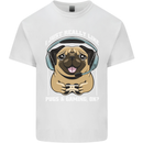Love Pugs and Gaming Gamer Mens Cotton T-Shirt Tee Top White