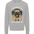 Love Pugs and Gaming Gamer Mens Sweatshirt Jumper Sports Grey