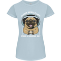 Love Pugs and Gaming Gamer Womens Petite Cut T-Shirt Light Blue