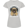 Love Pugs and Gaming Gamer Womens Petite Cut T-Shirt Sports Grey