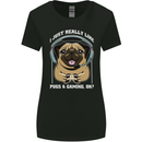 Love Pugs and Gaming Gamer Womens Wider Cut T-Shirt Black