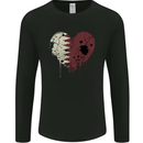 Love Qatar Flag Qatari Day Football Mens Long Sleeve T-Shirt Black
