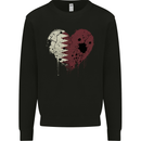 Love Qatar Flag Qatari Day Football Mens Sweatshirt Jumper Black