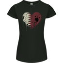 Love Qatar Flag Qatari Day Football Womens Petite Cut T-Shirt Black
