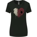 Love Qatar Flag Qatari Day Football Womens Wider Cut T-Shirt Black