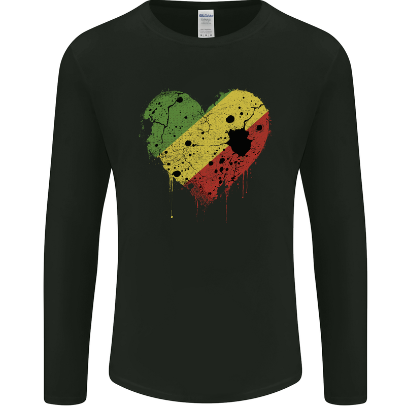 Love Republic of the Congo Flag Day Football Mens Long Sleeve T-Shirt Black