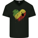 Love Republic of the Congo Flag Day Football Mens V-Neck Cotton T-Shirt Black