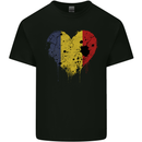Love Romania Flag Romanian Day Football Kids T-Shirt Childrens Black