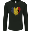 Love Romania Flag Romanian Day Football Mens Long Sleeve T-Shirt Black