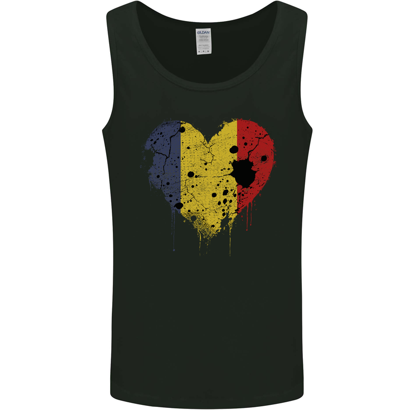 Love Romania Flag Romanian Day Football Mens Vest Tank Top Black
