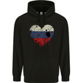 Love Russia Flag Russian Day Football Childrens Kids Hoodie Black