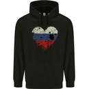 Love Russia Flag Russian Day Football Mens 80% Cotton Hoodie Black