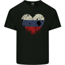 Love Russia Flag Russian Day Football Mens Cotton T-Shirt Tee Top Black