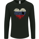 Love Russia Flag Russian Day Football Mens Long Sleeve T-Shirt Black