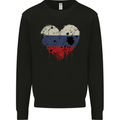 Love Russia Flag Russian Day Football Mens Sweatshirt Jumper Black