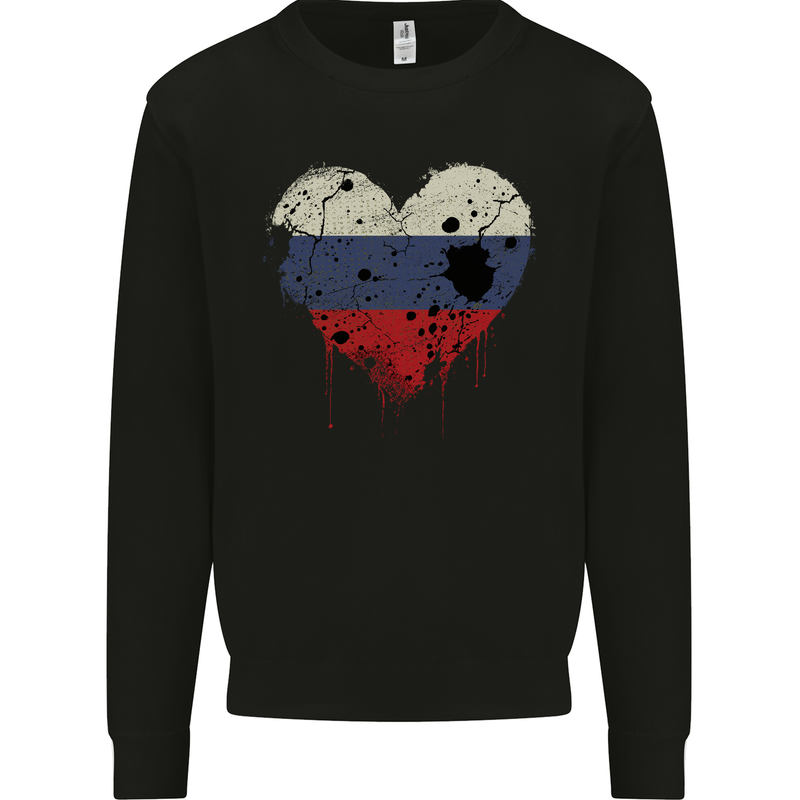 Love Russia Flag Russian Day Football Mens Sweatshirt Jumper Black