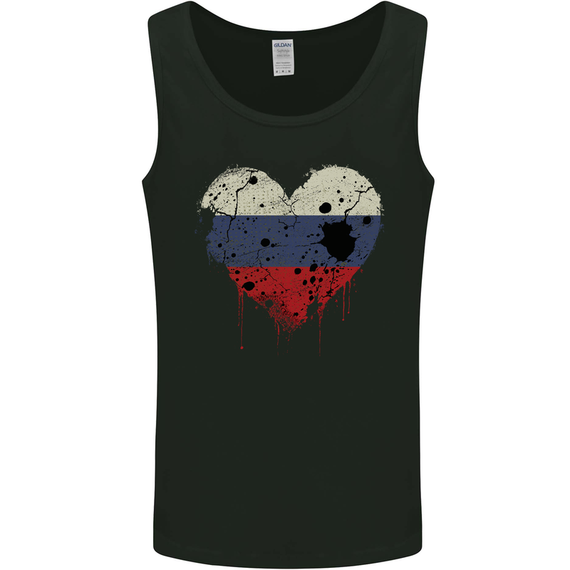 Love Russia Flag Russian Day Football Mens Vest Tank Top Black