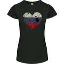 Love Russia Flag Russian Day Football Womens Petite Cut T-Shirt Black