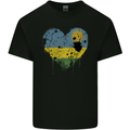 Love Rwanda Flag Rwandan Day Football Kids T-Shirt Childrens Black