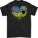 Love Rwanda Flag Rwandan Day Football Mens Gildan Cotton T-Shirt Black