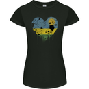 Love Rwanda Flag Rwandan Day Football Womens Petite Cut T-Shirt Black
