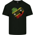 Love Saint Kitts and Nevis Flag Day Football Mens Cotton T-Shirt Tee Top Black