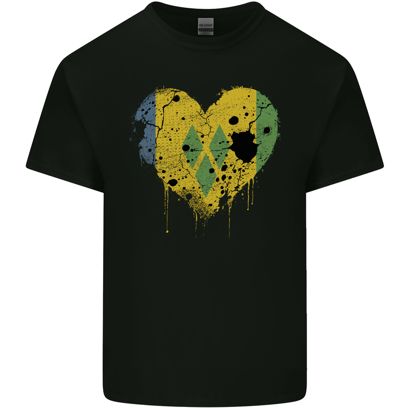 Love Saint Vincent and Grenadines Flag Football Kids T-Shirt Childrens Black