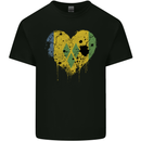 Love Saint Vincent and Grenadines Flag Football Mens Cotton T-Shirt Tee Top Black