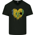 Love Saint Vincent and Grenadines Flag Football Mens V-Neck Cotton T-Shirt Black