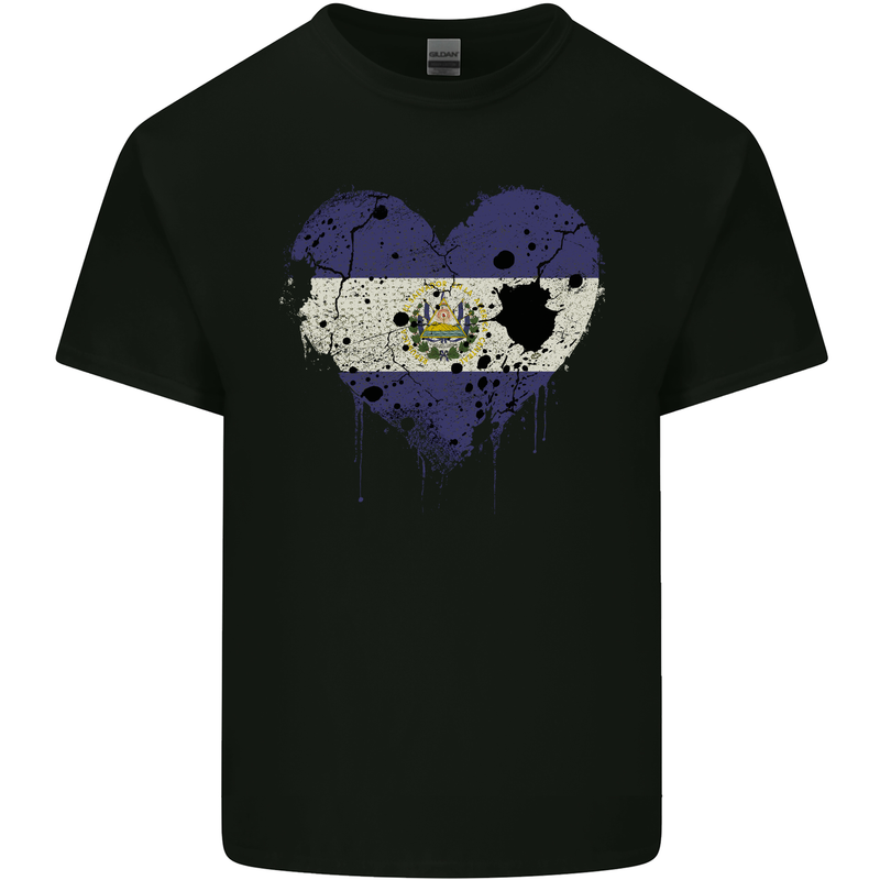 Love Salvador Flag Salvadoran Day Football Kids T-Shirt Childrens Black