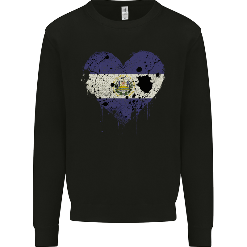 Love Salvador Flag Salvadoran Day Football Mens Sweatshirt Jumper Black
