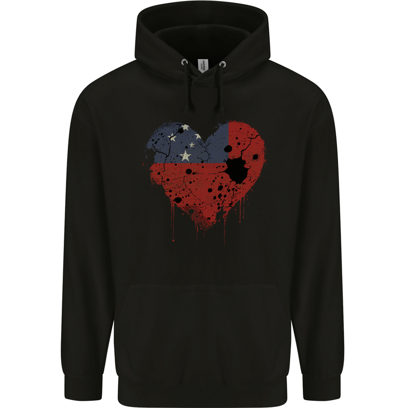 Love Samoa Flag Samoan Day Football Childrens Kids Hoodie Black