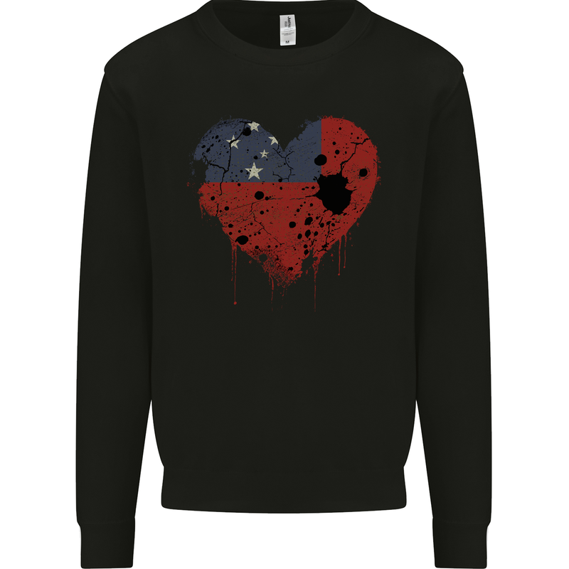 Love Samoa Flag Samoan Day Football Mens Sweatshirt Jumper Black