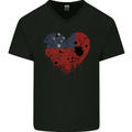 Love Samoa Flag Samoan Day Football Mens V-Neck Cotton T-Shirt Black