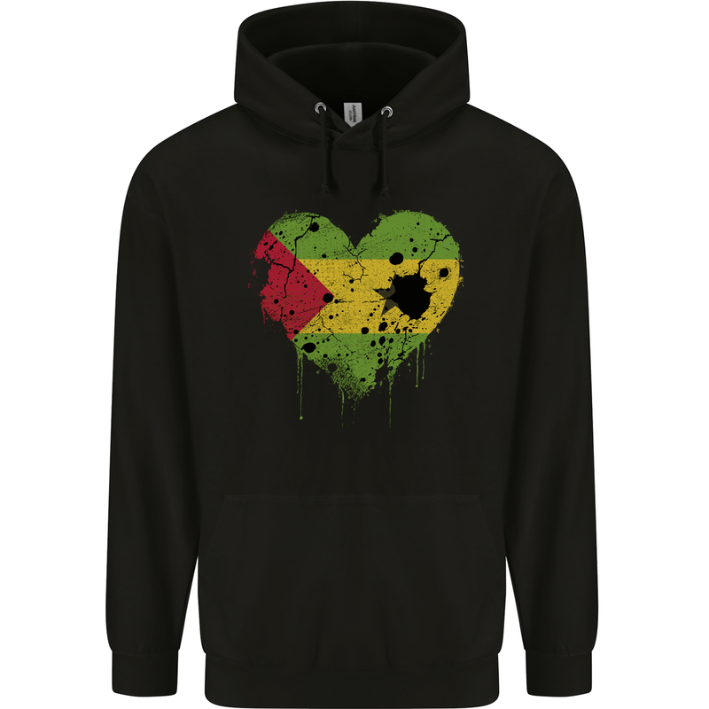 Love Sao Tome and Principe Flag Day Football Childrens Kids Hoodie Black