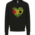 Love Sao Tome and Principe Flag Day Football Mens Sweatshirt Jumper Black