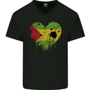 Love Sao Tome and Principe Flag Day Football Mens V-Neck Cotton T-Shirt Black