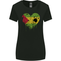 Love Sao Tome and Principe Flag Day Football Womens Wider Cut T-Shirt Black