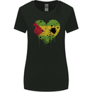 Love Sao Tome and Principe Flag Day Football Womens Wider Cut T-Shirt Black