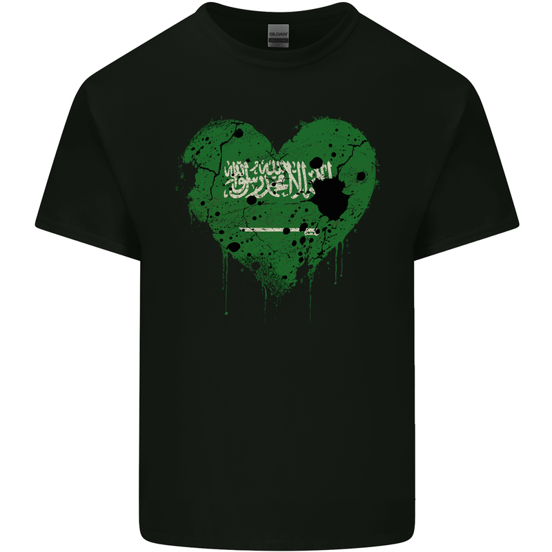Love Saudi Arabia Flag Arabian Day Football Kids T-Shirt Childrens Black